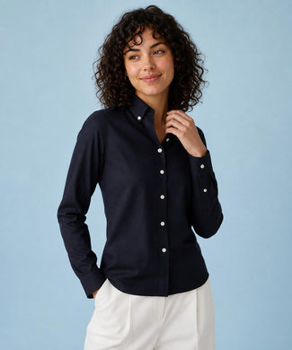 Stretch Piqué Blouse | Navy Stretch Piqué Blouse | Navy