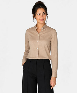 Stretch Piqué Blouse | Sand Stretch Piqué Blouse | Sand