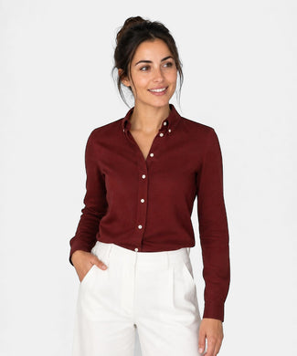 Stretch Piqué Blouse | Burgundy Stretch Piqué Blouse | Burgundy