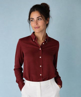 Blouse Stretch Piqué | Burgundy Blouse Stretch Piqué | Burgundy