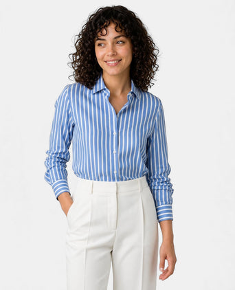 Blouse Poplin Streep | Chambray