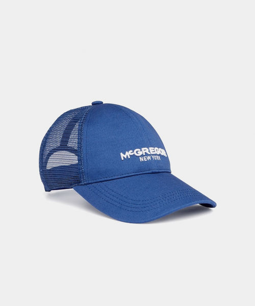 Trucker cap with canvas | Blue