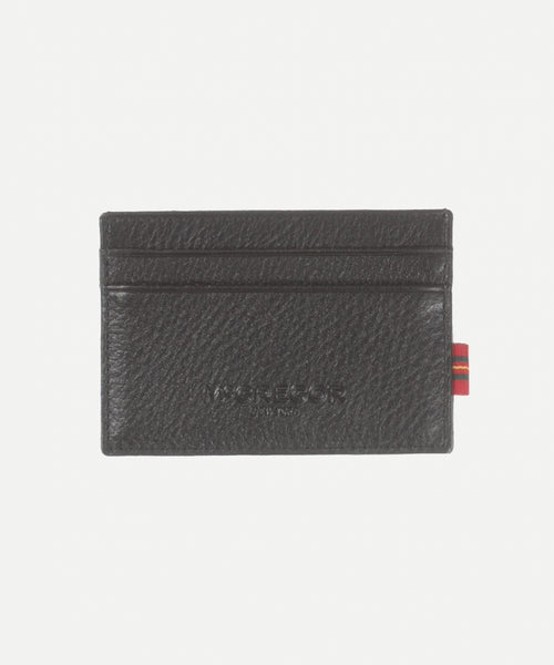 Leather card holder with logo | Black