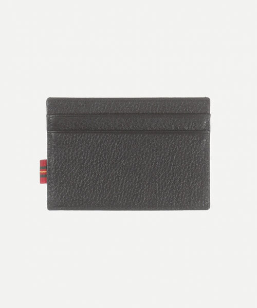 Leather card holder with logo | Black