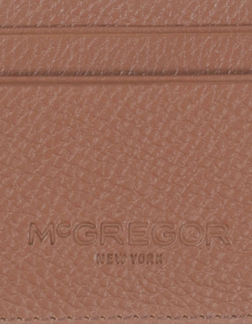 Leather card holder with logo | Natural