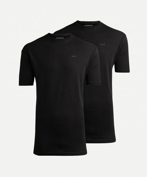 Basic T-shirt with logo in 2-pack | Black