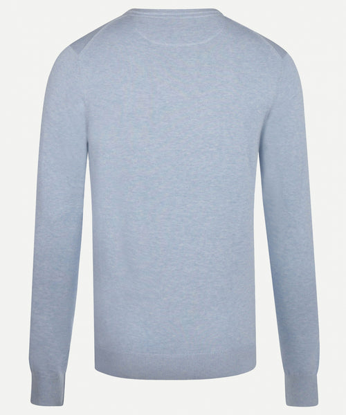 Cotton V-neck sweater | Light Blue