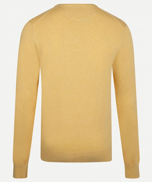 Cotton V-neck sweater | Light Yellow