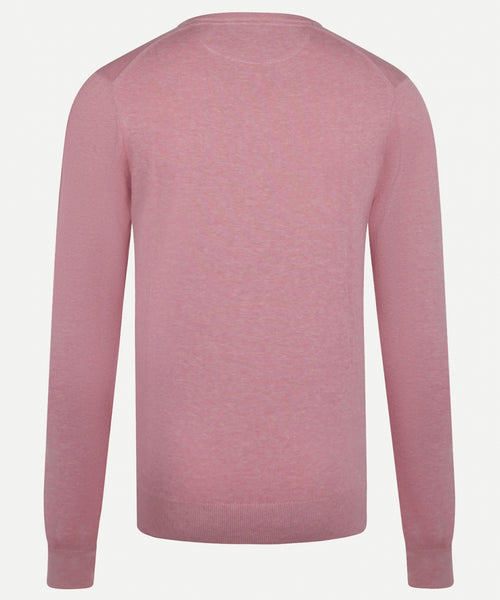 Cotton V-neck sweater | Light Pink