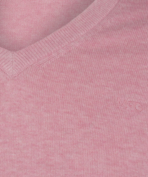 Cotton V-neck sweater | Light Pink