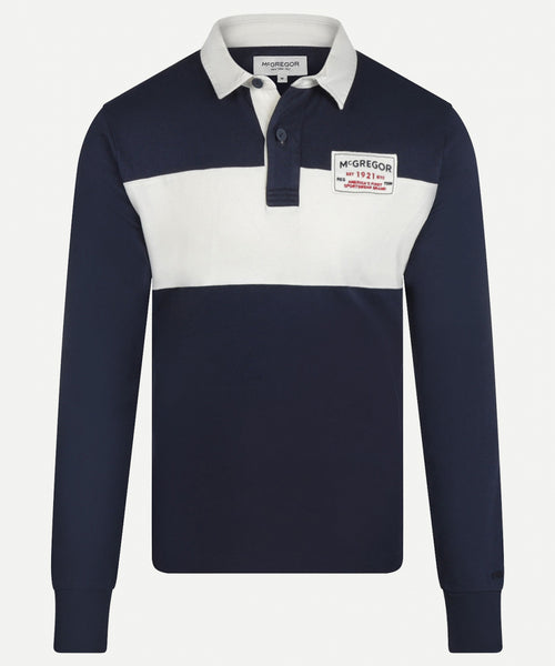 Rugby-shirt met badge | Navy
