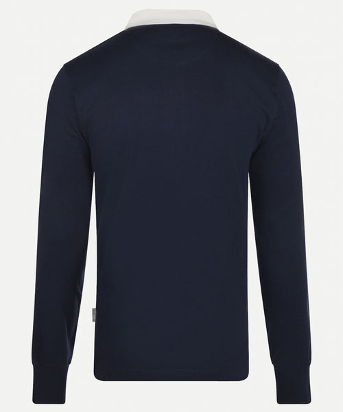 Rugby-shirt met badge | Navy