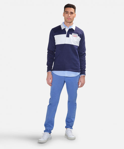 Rugby-shirt met badge | Navy