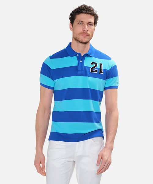 Striped polo | Cobalt