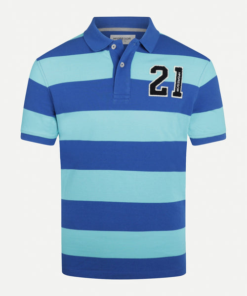 Striped polo | Cobalt