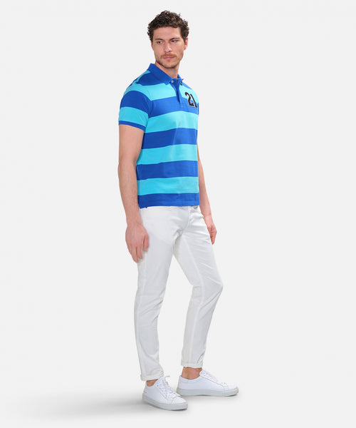 Striped polo | Cobalt