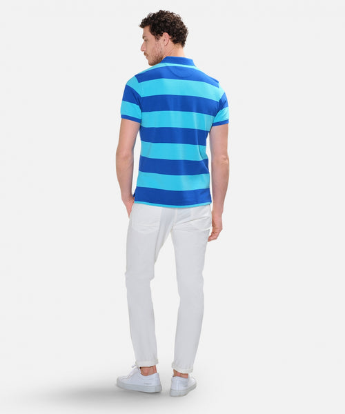 Striped polo | Cobalt