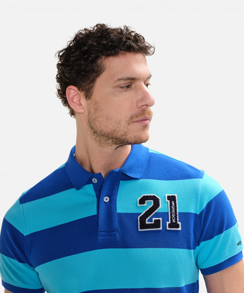 Striped polo | Cobalt