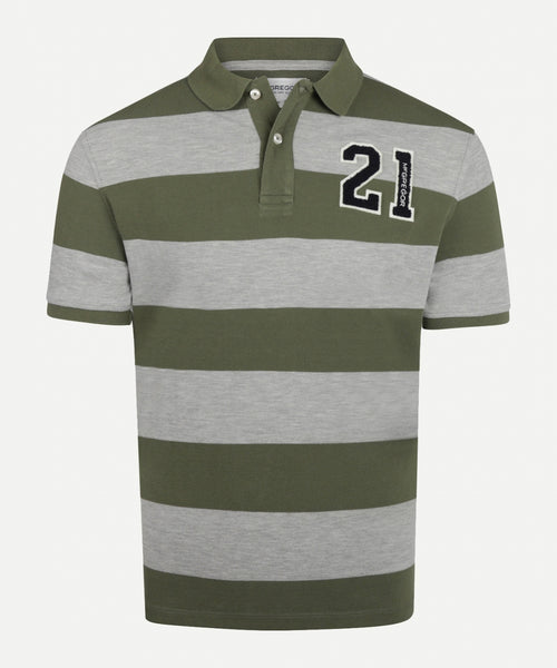 Striped polo | Olive