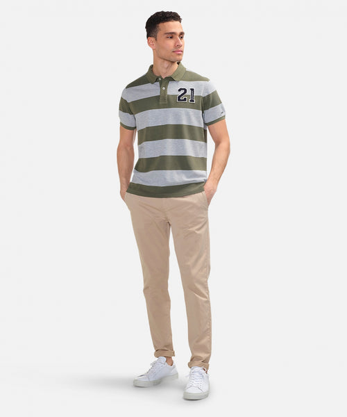 Striped polo | Olive