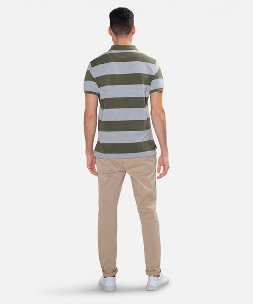 Striped polo | Olive