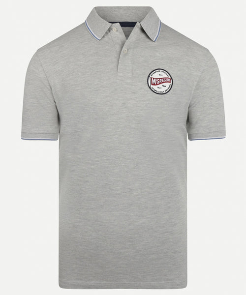 Polo met badge | Grey Melange