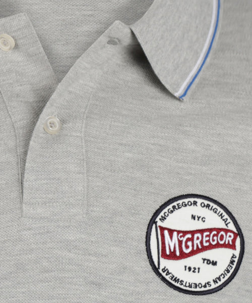 Polo met badge | Grey Melange