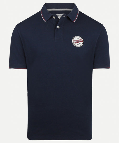 Polo with badge | Navy