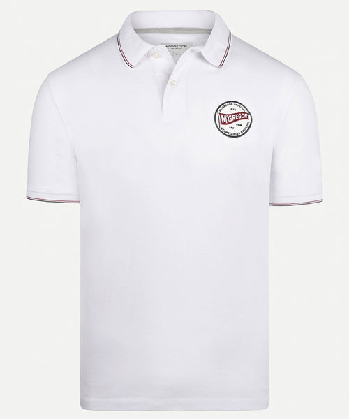 Polo with badge | White