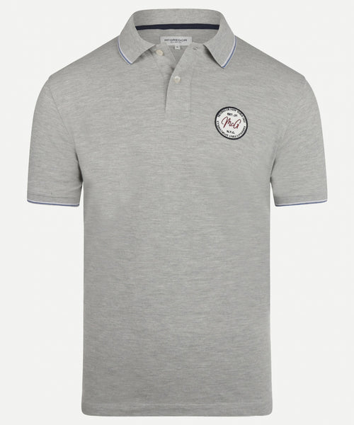 Polo with emblem | Grey Melange