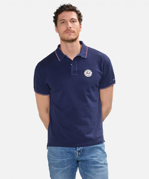 Polo with emblem | Navy