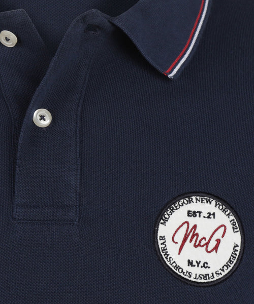 Polo with emblem | Navy