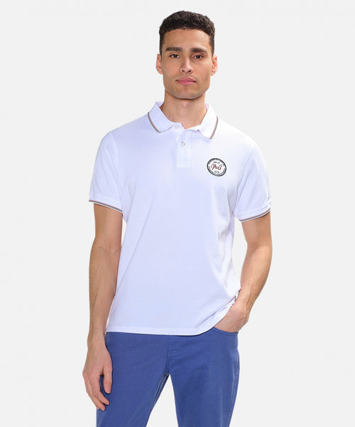 Polo with emblem | White