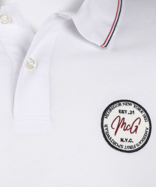 Polo with emblem | White