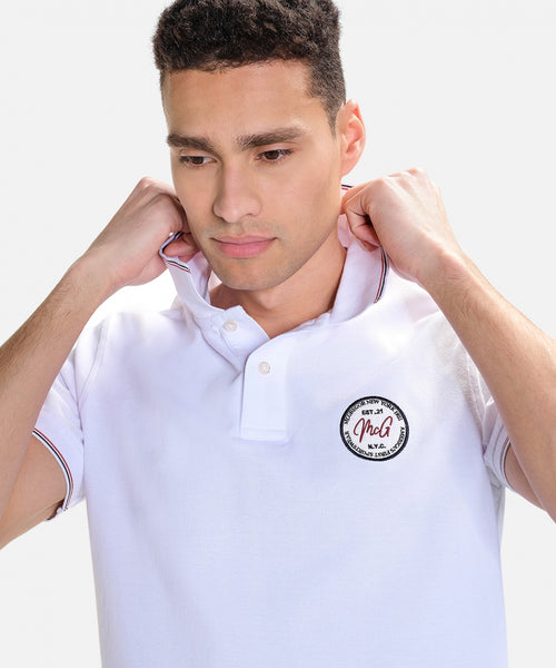 Polo with emblem | White