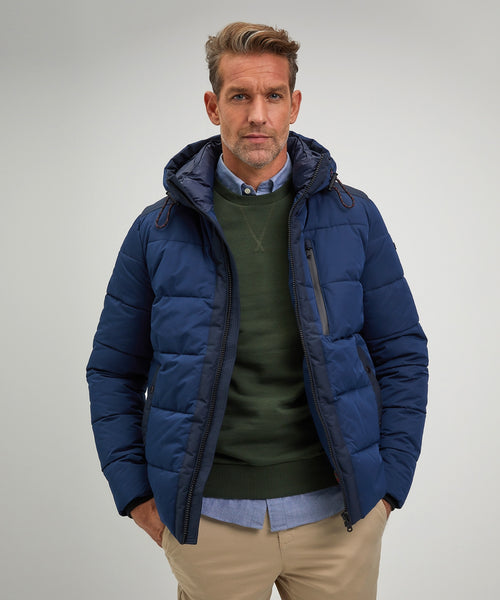 Padded jacket with hood | Navy