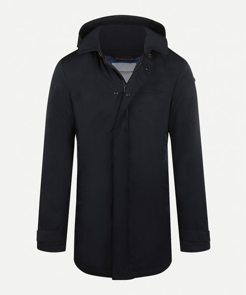 Mid-length hooded coat | Navy