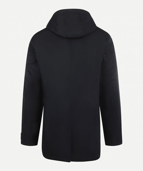 Mid-length hooded coat | Navy