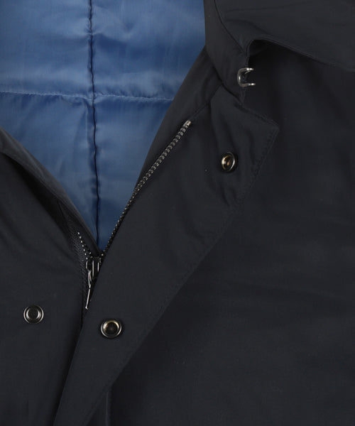 Mid-length hooded coat | Navy