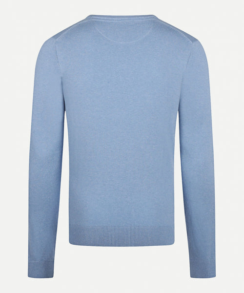 Cotton Merino Sweater v-neck | Light Blue