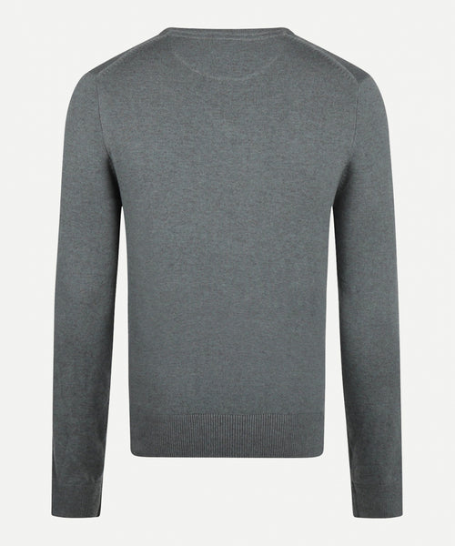 Cotton Merino Sweater v-neck | Pine Green