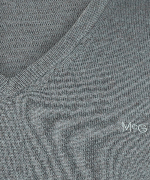 Cotton Merino Sweater v-neck | Pine Green