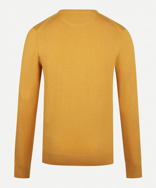 Cotton Merino Sweater v-neck | Medium Yellow