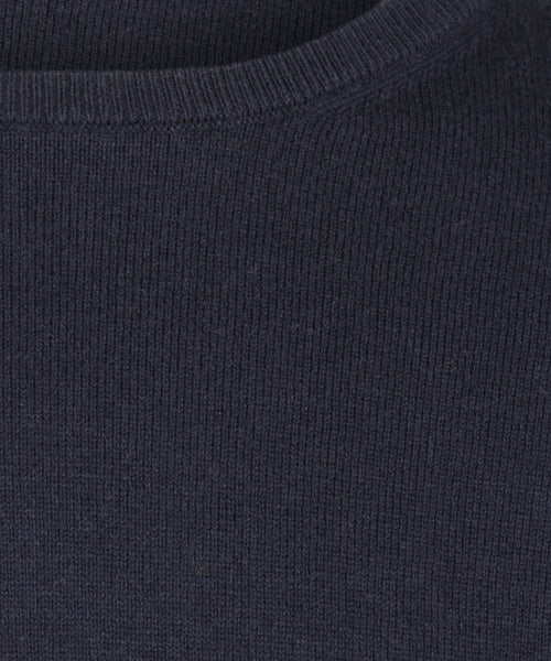 Cotton Merino Trui ronde hals | Navy