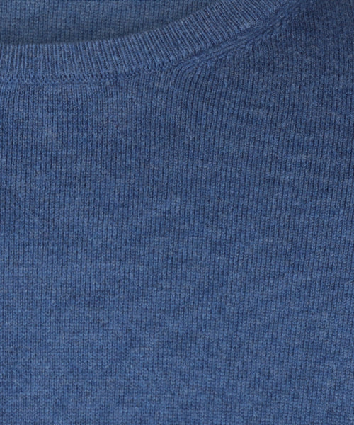 Cotton Merino Crew Neck Sweater | Navy