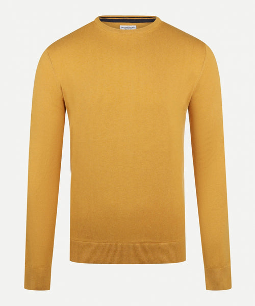 Cotton Merino Crew Neck Sweater | Medium Yellow