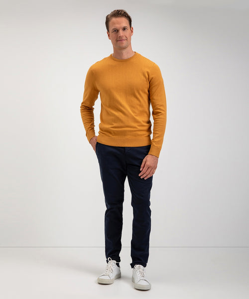 Cotton Merino Crew Neck Sweater | Medium Yellow