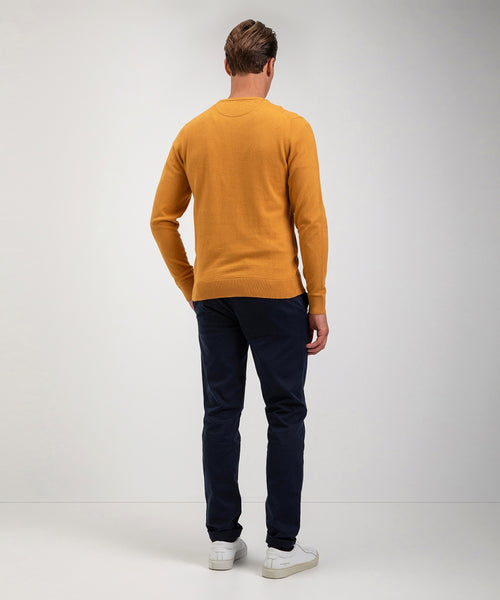 Cotton Merino Crew Neck Sweater | Medium Yellow