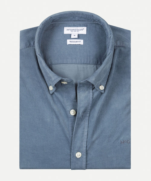 Shirt corduroy garment dyed regular fit | Medium Blue