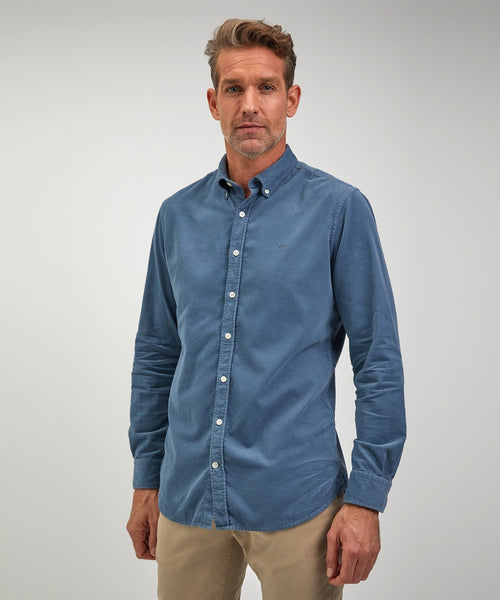 Shirt corduroy garment dyed regular fit | Medium Blue